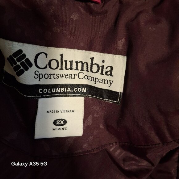 Columbia Womens Pink Hooded Winter Jacket W/ Zipper & Snap Closure Sz 2XL Cozyco - Picture 9 of 15